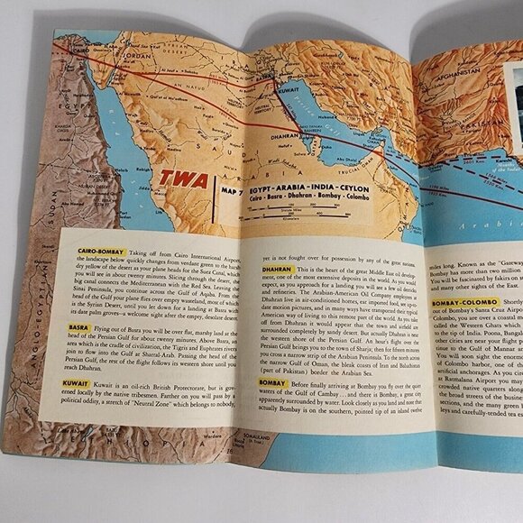TWA International Air Routes 1954 20 Pages Booklet with Great Air Route Maps - Picture 6 of 12